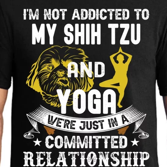 Funny Dog Lover Yoga Shih Tzu Funny Gift Pajama Set