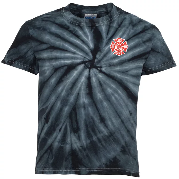 Fire Department Logo Uniform Fireman Symbol Firefighter Gear Kids Tie-Dye T-Shirt