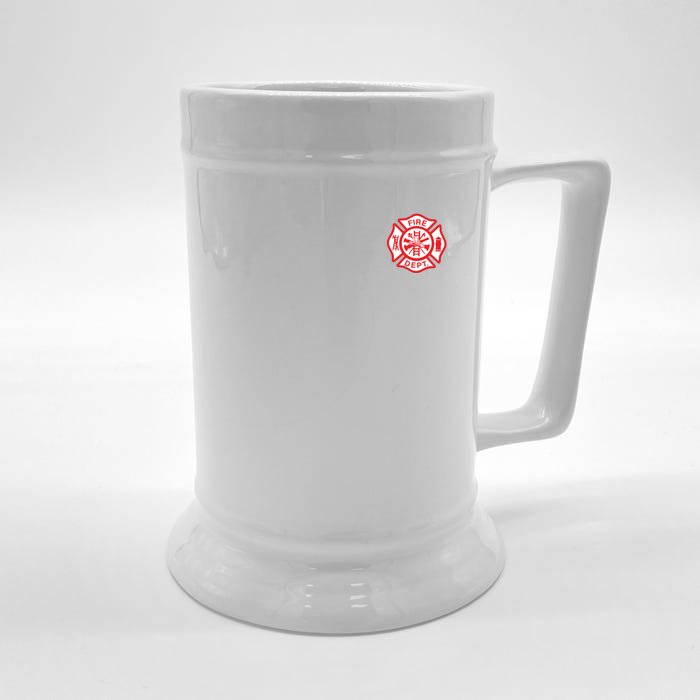 Fire Department Logo Uniform Fireman Symbol Firefighter Gear Front & Back Beer Stein