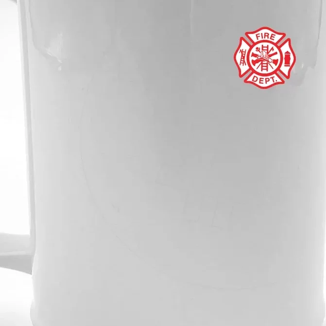 Fire Department Logo Uniform Fireman Symbol Firefighter Gear Front & Back Beer Stein