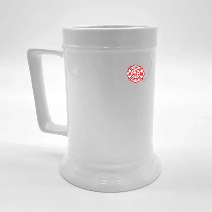 Fire Department Logo Uniform Fireman Symbol Firefighter Gear Front & Back Beer Stein