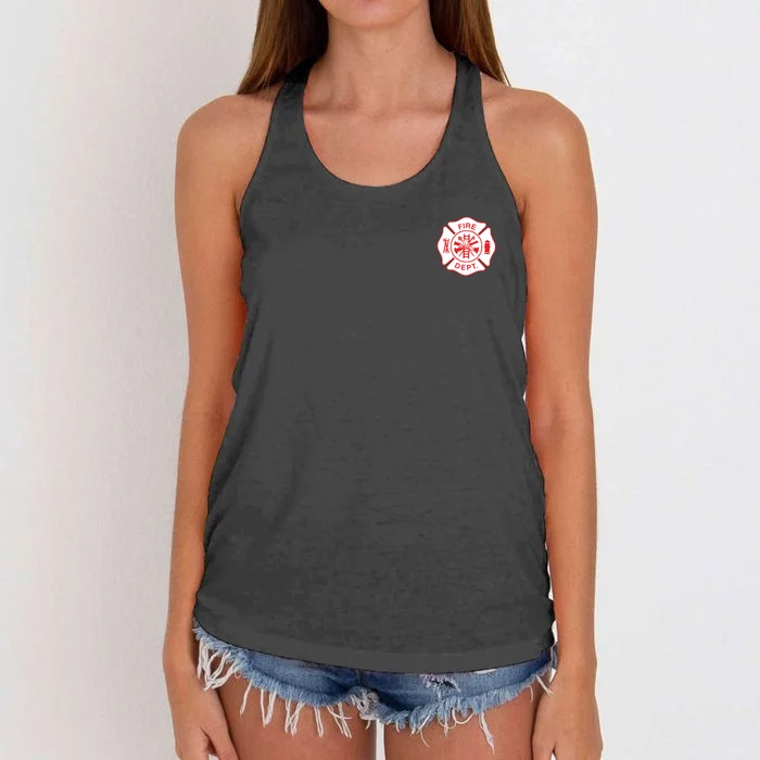 Fire Department Logo Uniform Fireman Symbol Firefighter Gear Women's Knotted Racerback Tank