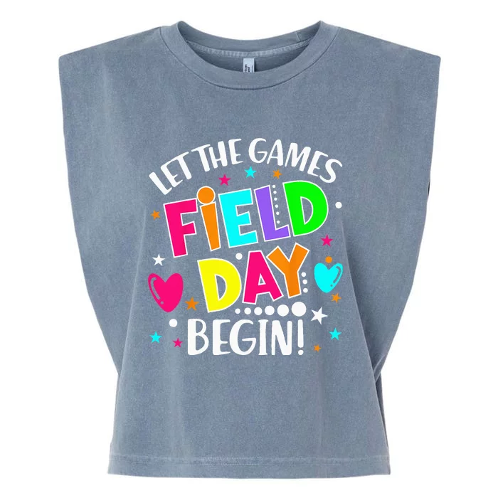 Field Day Let Games Start Begin Teachers Garment-Dyed Women's Muscle Tee