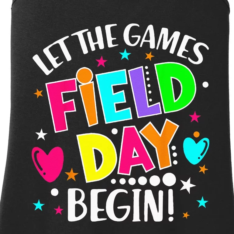 Field Day Let Games Start Begin Teachers Ladies Essential Tank