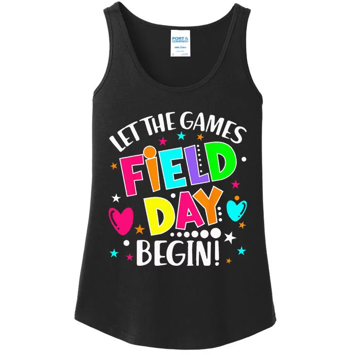 Field Day Let Games Start Begin Teachers Ladies Essential Tank