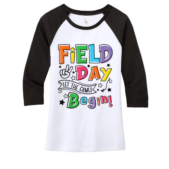 Field Day Let The Games Begin Women's Tri-Blend 3/4-Sleeve Raglan Shirt