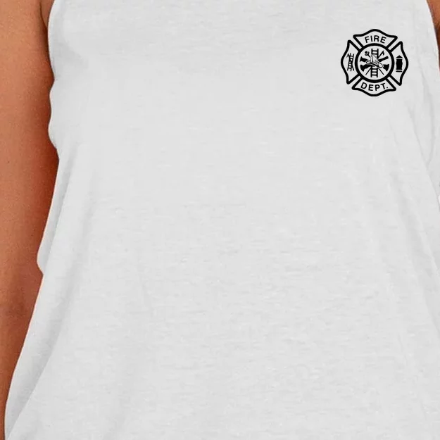 Fire Department Logo Uniform Fireman Symbol Firefighter Gear Women's Knotted Racerback Tank