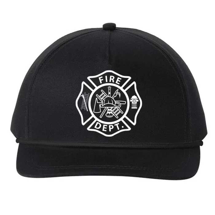 Fire Department Logo Uniform Fireman Symbol Firefighter Gear Snapback Five-Panel Rope Hat