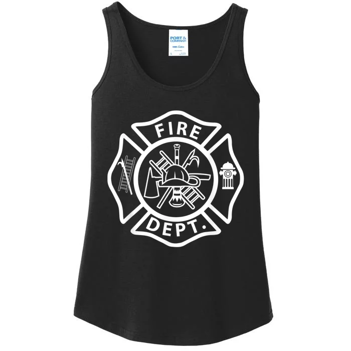 Fire Department Logo Uniform Fireman Symbol Firefighter Gear Ladies Essential Tank