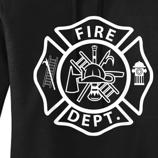 Fire Department Logo Uniform Fireman Symbol Firefighter Gear Women's Pullover Hoodie