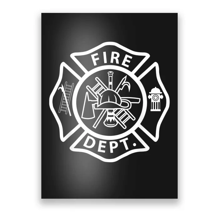 Fire Department Logo Uniform Fireman Symbol Firefighter Gear Poster