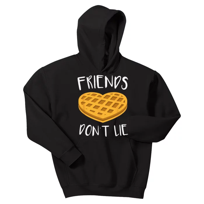 Friends Dont Lie Funny Waffle Kids Hoodie