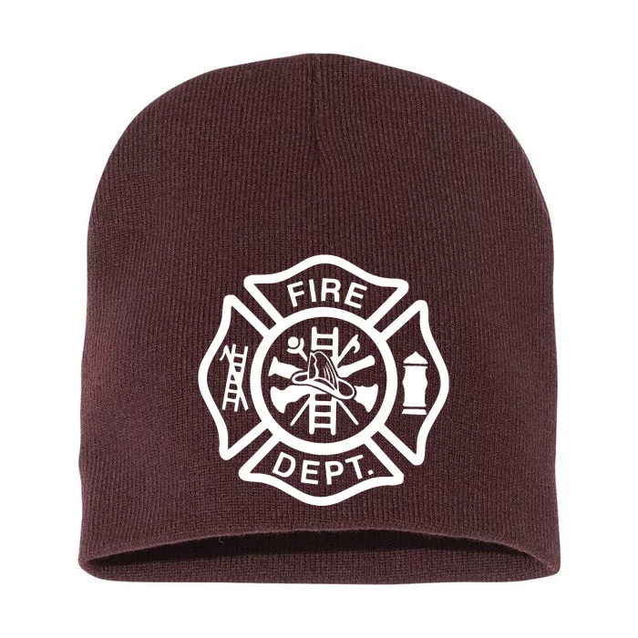 Fire Department Logo Uniform Fireman Symbol Firefighter Gear Short Acrylic Beanie