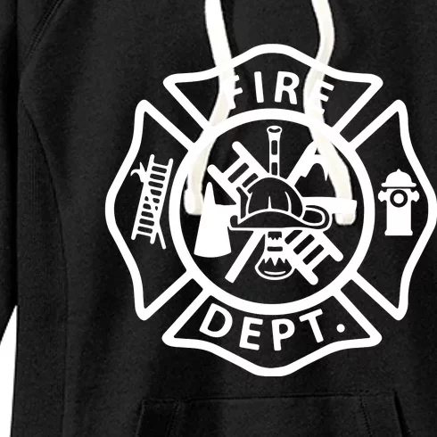 Fire Department Logo Uniform Fireman Symbol Firefighter Gear Women's Fleece Hoodie