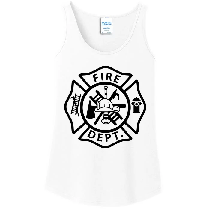 Fire Department Logo Uniform Fireman Symbol Firefighter Gear Ladies Essential Tank