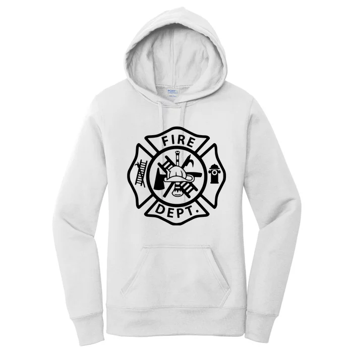 Fire Department Logo Uniform Fireman Symbol Firefighter Gear Women's Pullover Hoodie