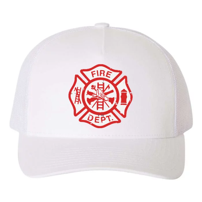 Fire Dept Logo Hero Halloween Firefighter Fireman Gift Yupoong Adult 5-Panel Trucker Hat