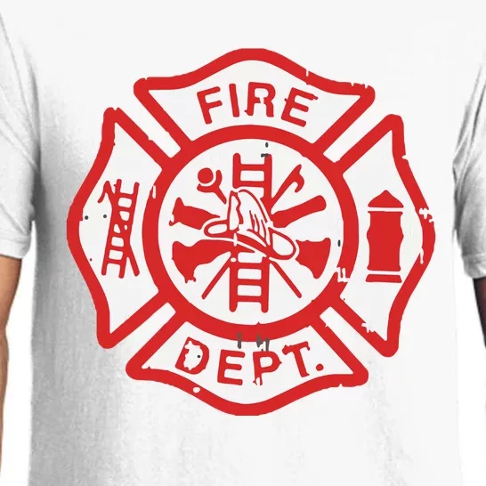 Fire Dept Logo Hero Halloween Firefighter Fireman Gift Pajama Set