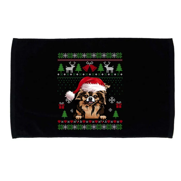 Funny Dog Lovers Chihuahua Santa Hat Ugly Christmas Sweater Gift Microfiber Hand Towel