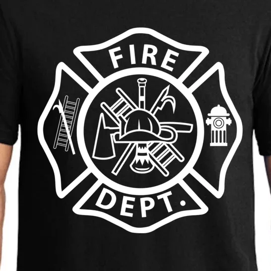 Fire Departt Logo Uniform Fire Symbol Firefighter Gear Gift Pajama Set