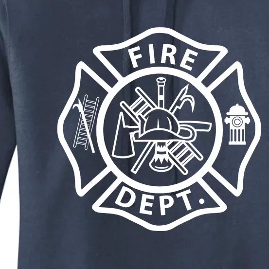 Fire Department Logo Uniform Fireman Symbol Firefighter Gear Women's Pullover Hoodie