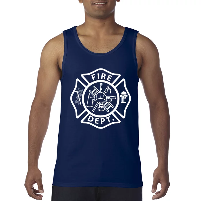 Fire Department Logo Uniform Fireman Symbol Firefighter Gear Tank Top