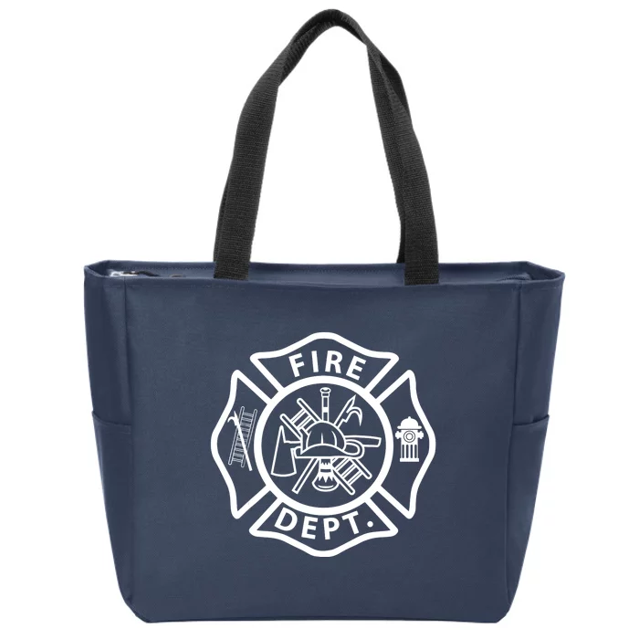 Fire Department Logo Uniform Fireman Symbol Firefighter Gear Zip Tote Bag