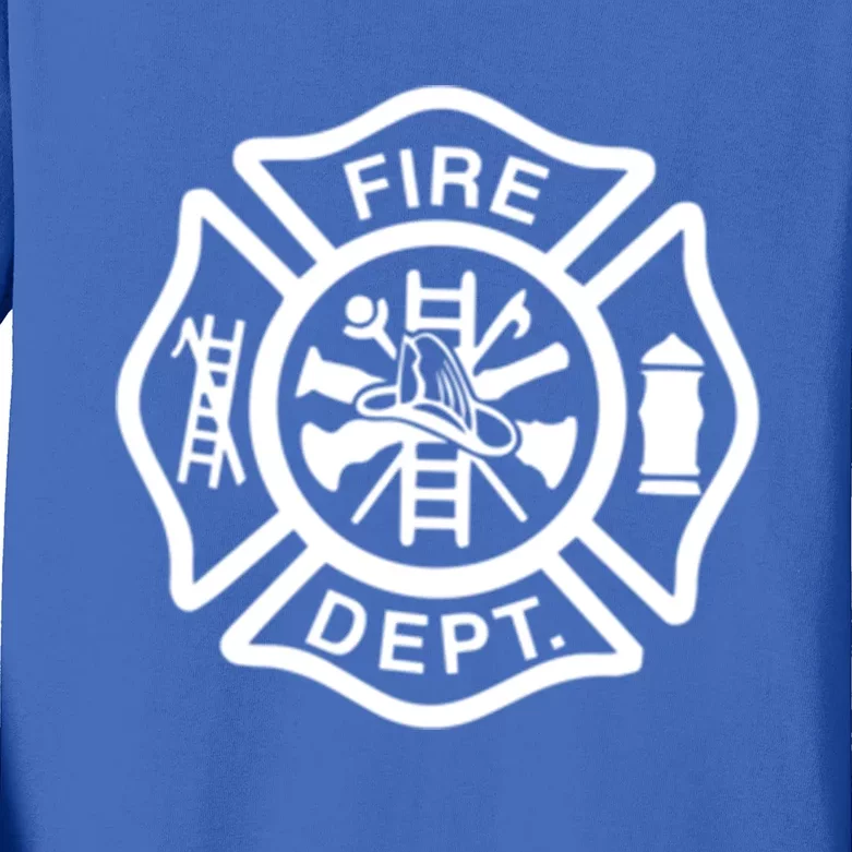 Fire Departt Logo Uniform Fire Symbol Firefighter Gear Gift Kids Long Sleeve Shirt