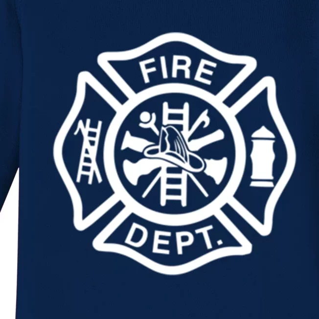 Fire Departt Logo Uniform Fire Symbol Firefighter Gear Gift Baby Long Sleeve Bodysuit