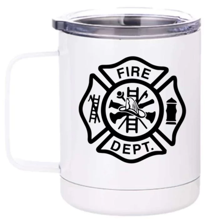 Fire Departt Logo Uniform Fire Symbol Firefighter Gear Gift Front & Back 12oz Stainless Steel Tumbler Cup