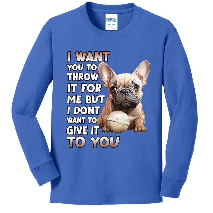 Frenchie Dog Lover French Bulldog Funny Gift Kids Long Sleeve Shirt