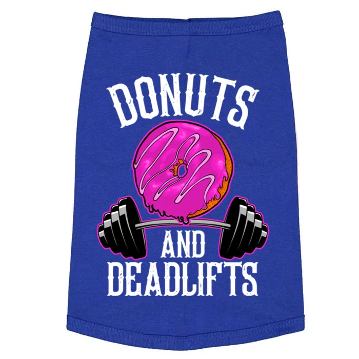 Funny Doughnut Lover Donuts And Deadlifts Fitness Gym Donut Gift Doggie Tank