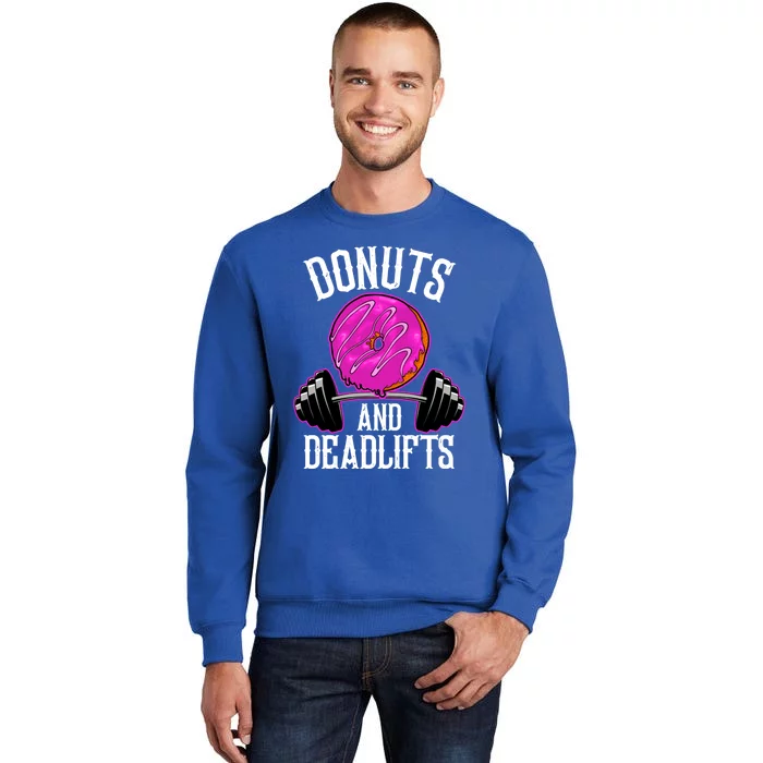 Funny Doughnut Lover Donuts And Deadlifts Fitness Gym Donut Gift Sweatshirt