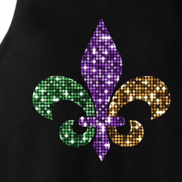 Fleur De Lis Mardi Gras Symbol Ladies Tri-Blend Wicking Tank