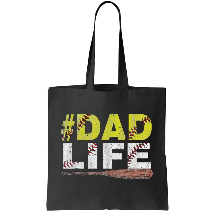 Funny Dad Life Softball Baseball Daddy Sports Fathers Day Tote Bag