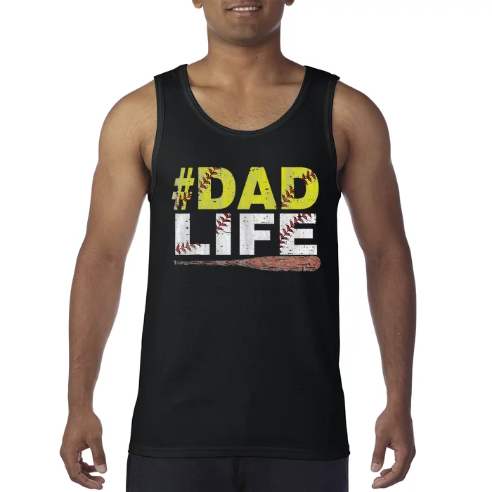 Funny Dad Life Softball Baseball Daddy Sports Fathers Day Tank Top