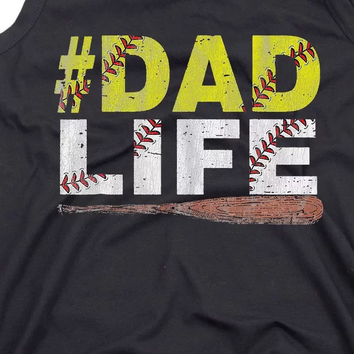 Funny Dad Life Softball Baseball Daddy Sports Fathers Day Tank Top