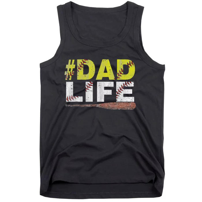 Funny Dad Life Softball Baseball Daddy Sports Fathers Day Tank Top