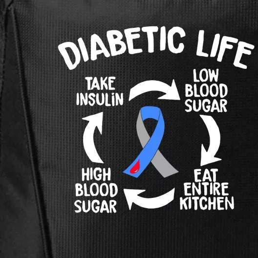 Funny Diabetic Life Cycle Diabetes Awareness City Backpack