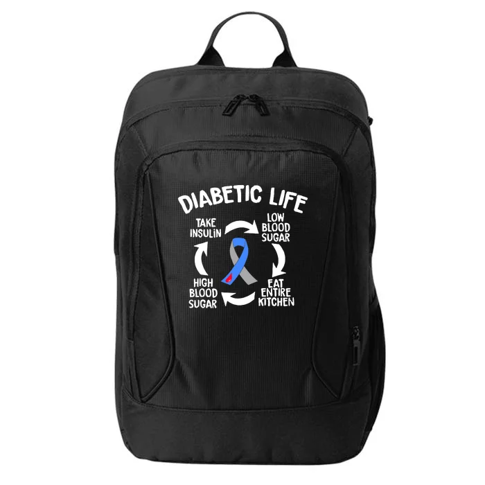 Funny Diabetic Life Cycle Diabetes Awareness City Backpack