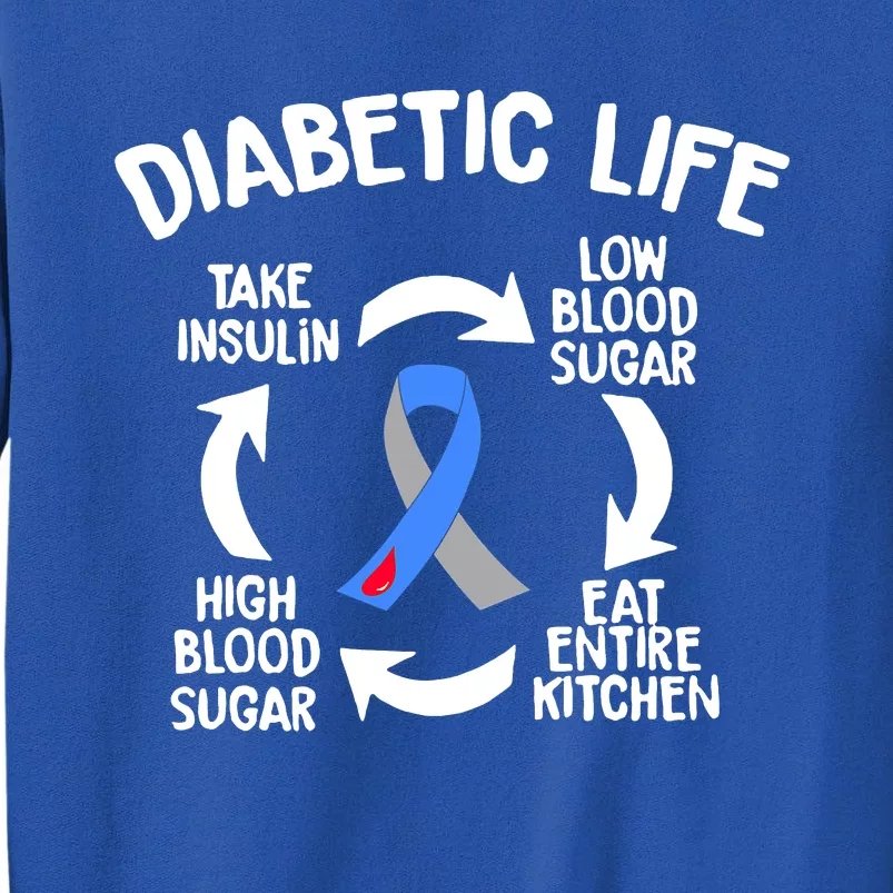 Funny Diabetic Life Cycle Diabetes Awareness Tall Sweatshirt