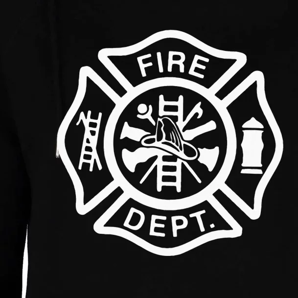 Fire Department Logo Uniform Fireman Symbol Firefighter Gear Womens Funnel Neck Pullover Hood