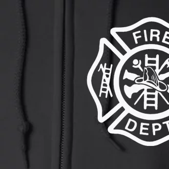 Fire Department Logo Uniform Fireman Symbol Firefighter Gear Full Zip Hoodie