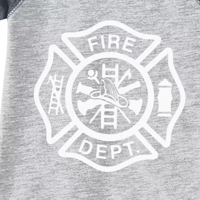 Fire Department Logo Uniform Fireman Symbol Firefighter Gear Infant Baby Jersey Bodysuit