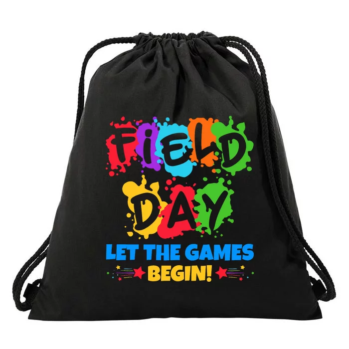 Field Day Let The Games Begin Sporty Day Drawstring Bag