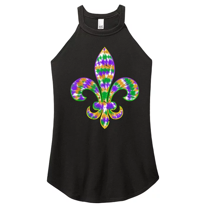 Fleur De Lis Mardi Gras Carnival Symbol New Orlean Tie Dye Women’s Perfect Tri Rocker Tank