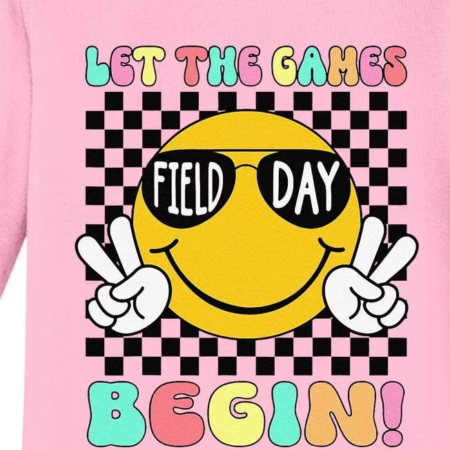 Field Day Let The Games Begin 2024 Teachers Baby Long Sleeve Bodysuit