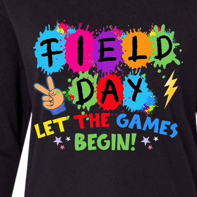 Field Day Let Games Start Begin Teachers Field Day 2024 Womens Cotton Relaxed Long Sleeve T-Shirt