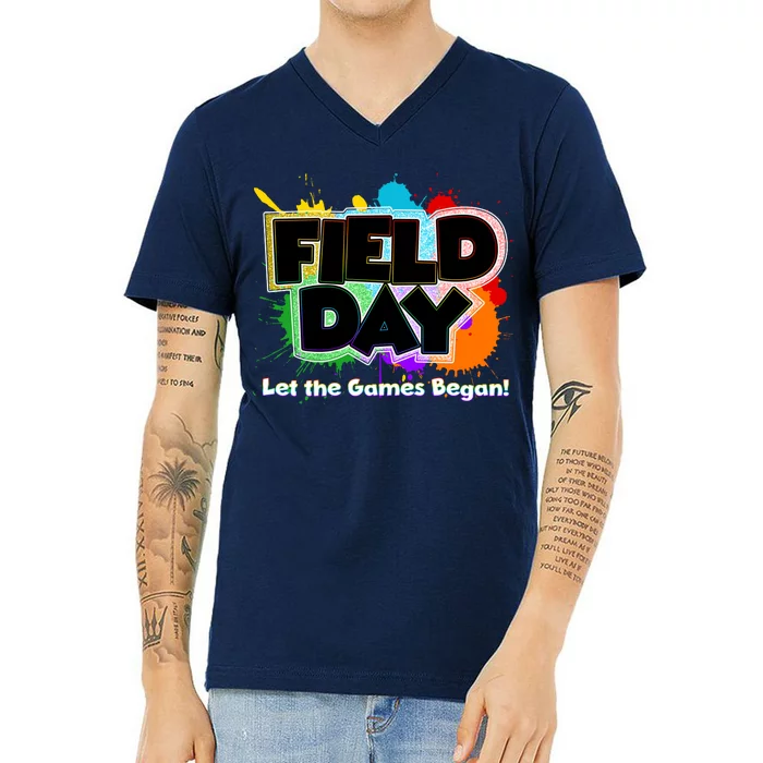 Field Day Let The Game Begin V-Neck T-Shirt