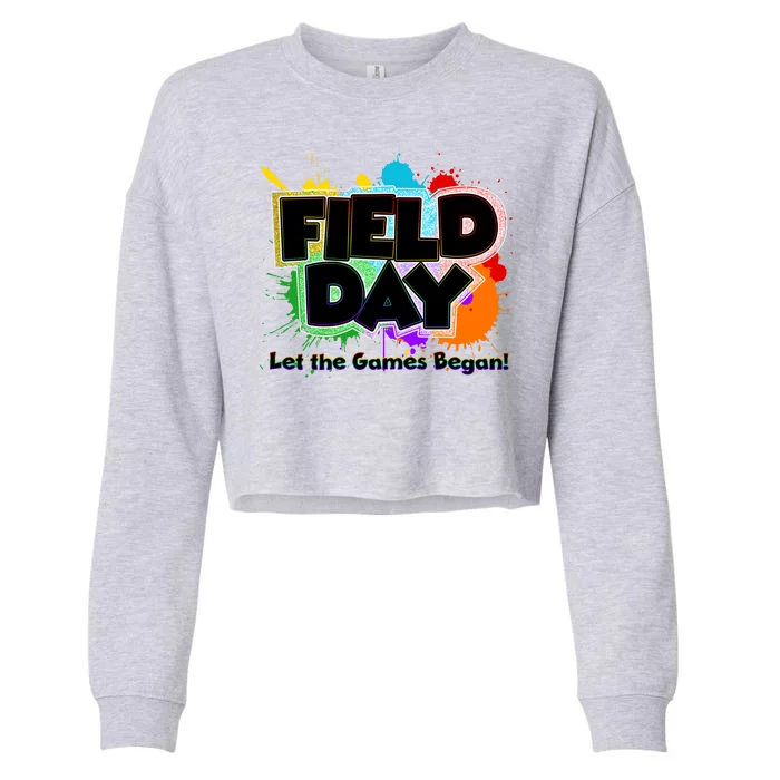 Field Day Let The Game Begin Cropped Pullover Crew